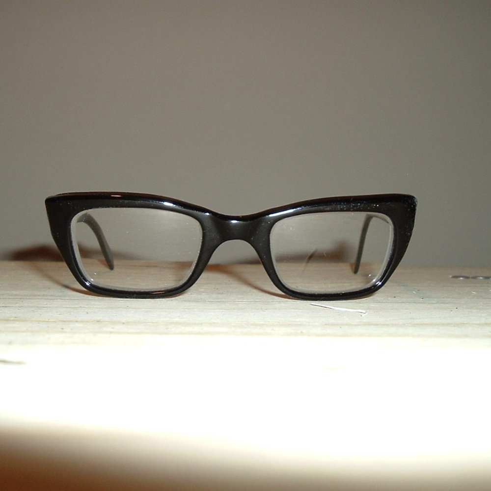 Original Italian 1964 Black Eyeglasses Frames